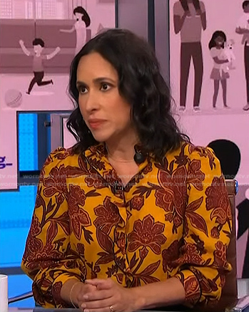 yellow floral blouse on NBC News Daily