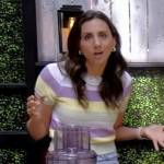 Yumna Jawad’s stripe short sleeve sweater top on The View