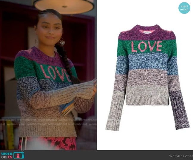 Zadig and Voltaire Cyrka wool-cashmere jumper worn by Kiela (Daniella Perkins) on Grown-ish