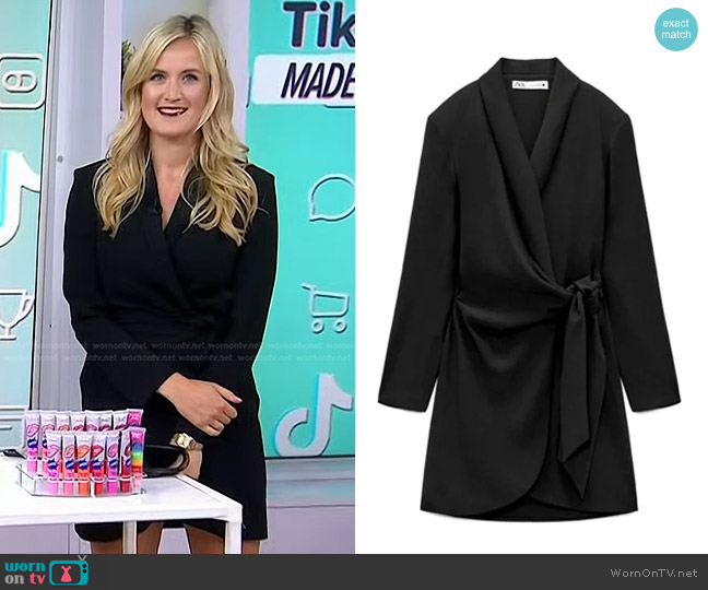 WornOnTV: Kelsey Murphy’s black wrap mini dress on Today | Clothes and ...