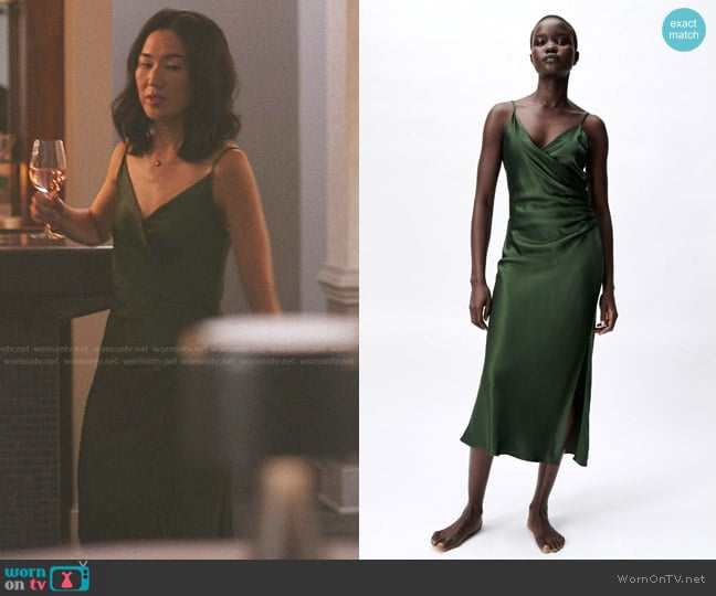 Zara Draped Lingerie Style Dress worn by Laurel (Jackie Chung) on The Summer I Turned Pretty