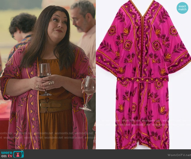 Zara Embroidered Kimono worn by Dana Sue Sullivan (Brooke Elliott) on Sweet Magnolias