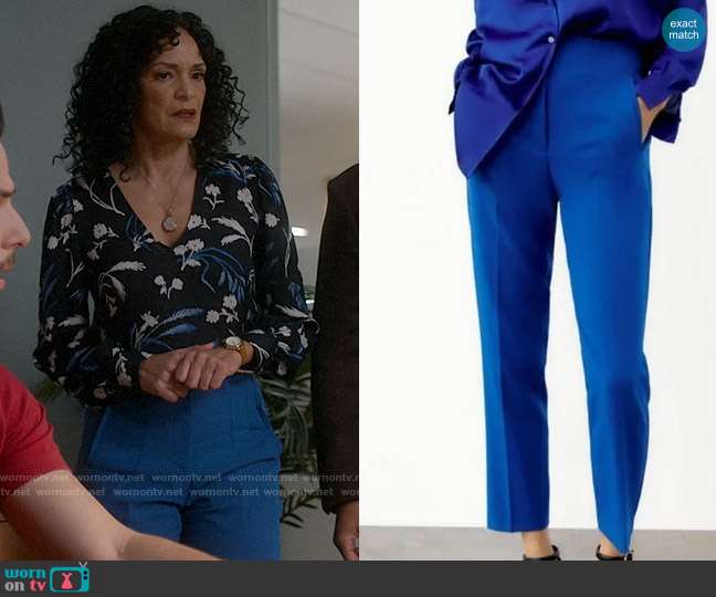 Zara High Waisted Trousers with Seams worn by Francey (Rosa Arredondo) on So Help Me Todd