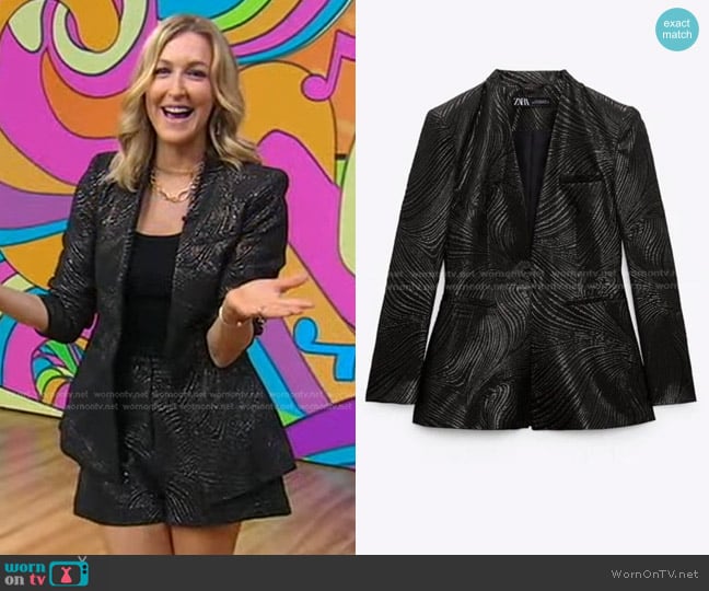 WornOnTV: Lara’s black metallic blazer jacket and shorts on Good ...
