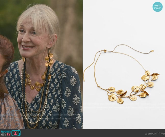 Zara Leaf Necklace worn by  Caroline Lagerfelt ( Caroline Lagerfelt) on Sweet Magnolias