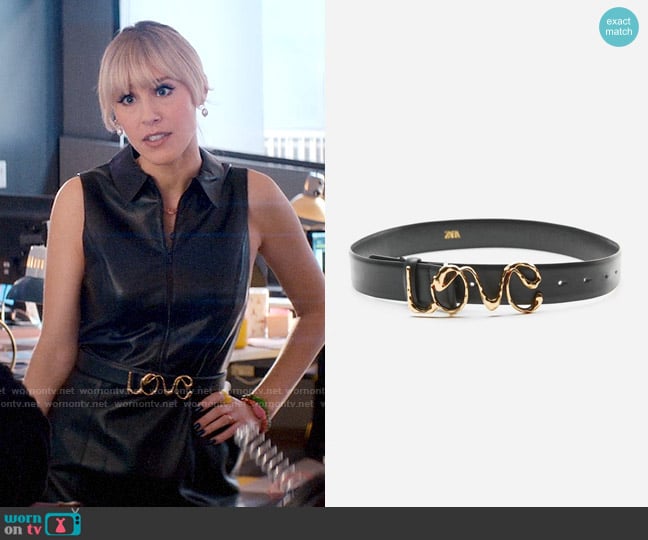 Zara Love Belt with Metal Buckle worn by Alyssasays (Lisa Gilroy) on Glamorous