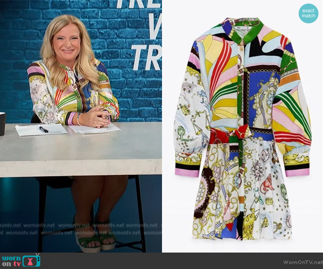 Zara Mixed Print Dress worn by Triesel on Access Hollywood