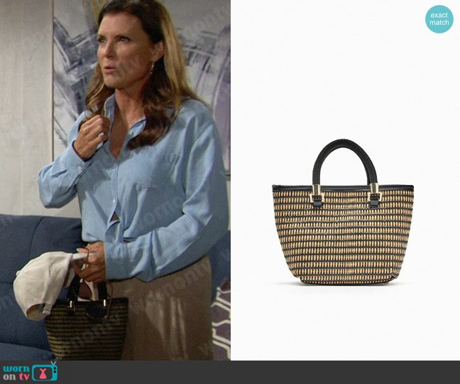 Zara Woven Mini Tote worn by Sheila Carter (Kimberlin Brown) on The Bold and the Beautiful