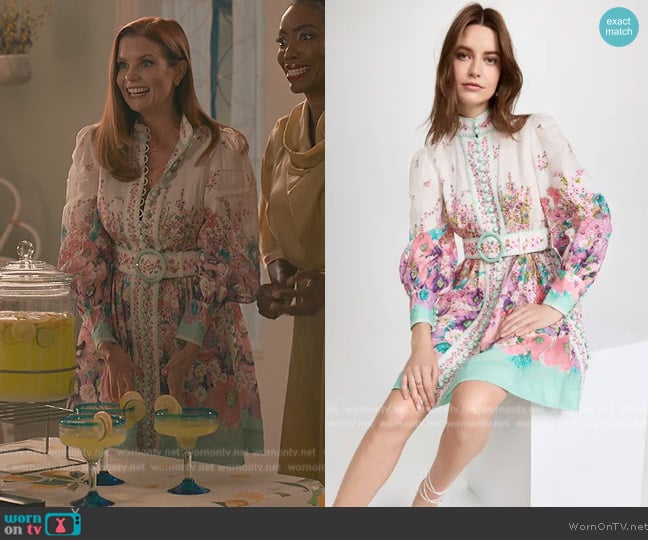 Zimmermann Jude Buttoned Mini Dress worn by Maddie Townsend (JoAnna Garcia Swisher) on Sweet Magnolias