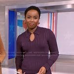 Zinhle Essamuah’s purple ribbed dress on NBC News Daily