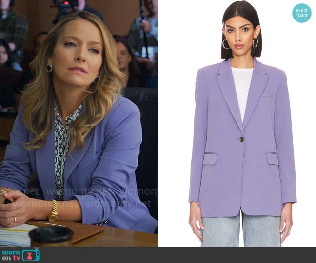 1.State Single Button Relaxed Blazer in Twilight Purple worn by Lorna Crane (Becki Newton) on The Lincoln Lawyer