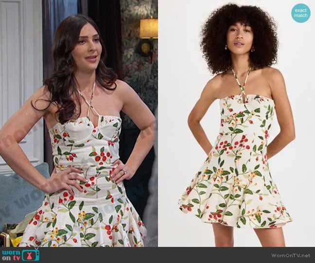 Agua by Agua Bendita Anturio Frutal Mini Dress worn by Gabi Hernandez (Camila Banus) on Days of our Lives