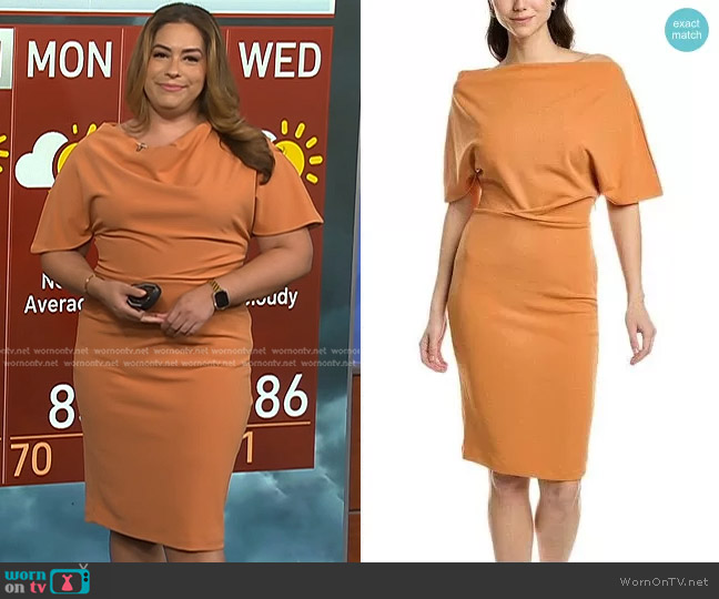 Alexia Admor Olivia Draped One-Shoulder Dress worn by Violeta Yas on NBC News Daily