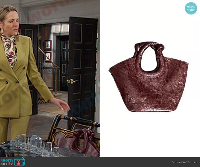 Anthropologie Vegan Leather Knot Handbag worn by Nicole Walker (Arianne Zucker) on Days of our Lives