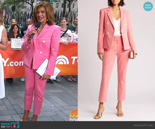 WornOnTV: Hoda’s pink double breasted blazer and pants on Today | Hoda ...