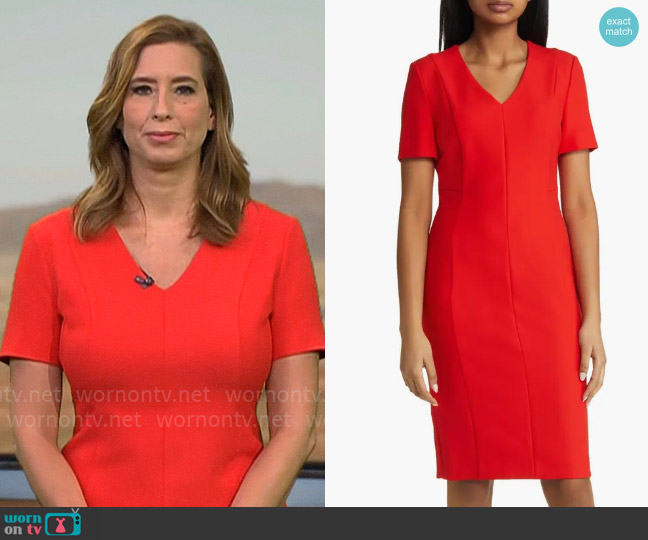 BOSS Damaisa Dress worn by Stephanie Abrams on CBS Mornings