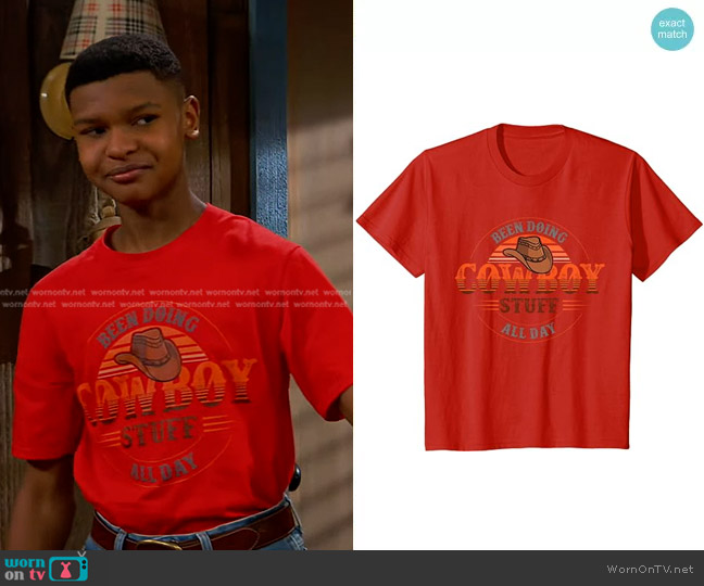 Been Doing Cowboy Stuff All Day for Cowboys at Amazon Been Doing Cowboy Stuff All Day T-Shirt worn by Bill (Alfred Lewis) on Bunkd