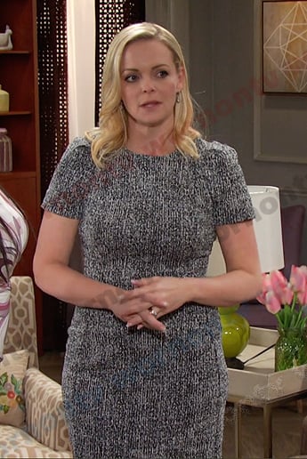 Belle's grey tweed dress on Days of our Lives