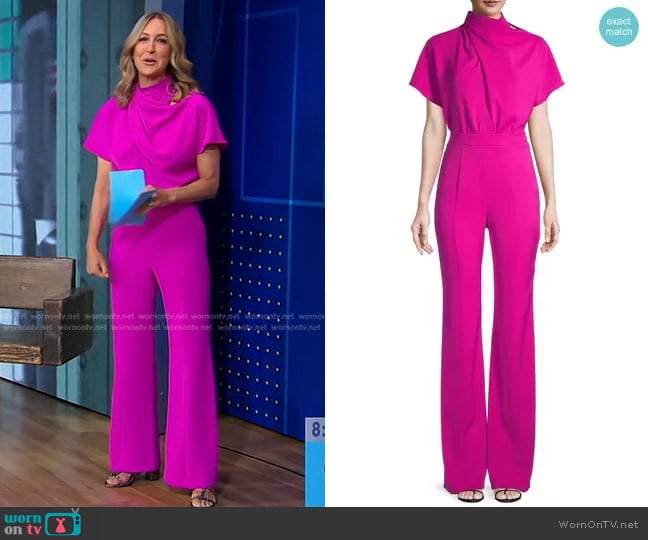 Black Halo Estella Jumpsuit worn by Lara Spencer on Good Morning America