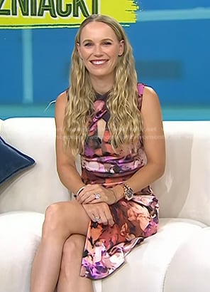 Caroline Wozniacki’s floral crossover neck dress on Today