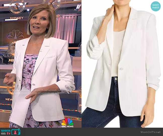 Cinq a Sept Khloe Crepe Blazer worn by Kate Snow on NBC News Daily