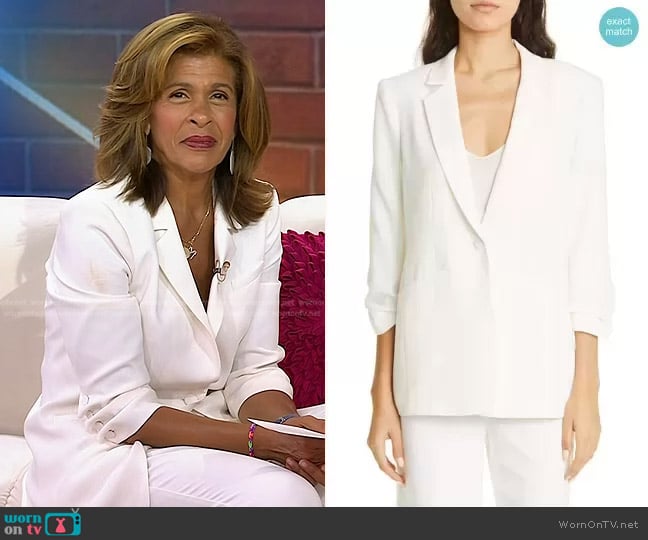 Cinq a Sept Khloe Ruched Sleeve Blazer worn by Hoda Kotb on Today