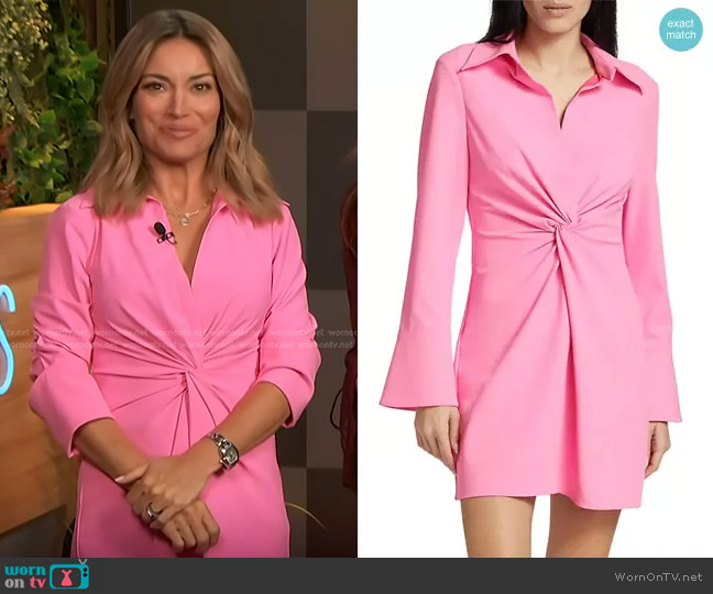 WornOnTV: Kit’s pink twist front dress on Access Hollywood | Kit Hoover ...