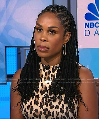 Dr. Uché Blackstock's leopard sleeveless dress on NBC News Daily