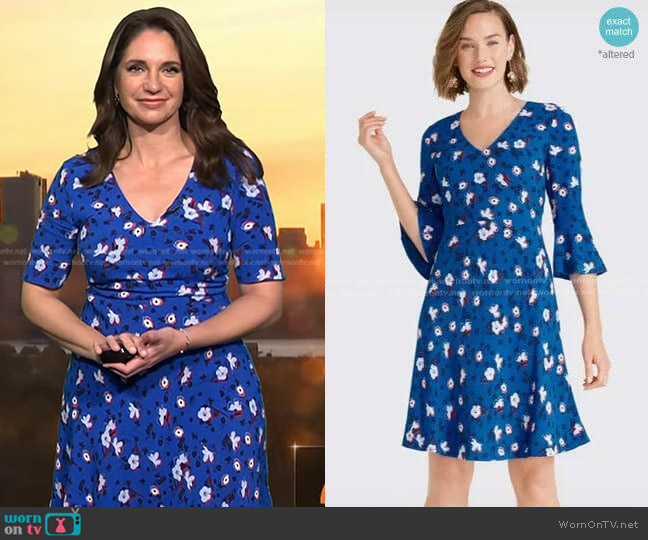 Draper James Floral A-Line Bell Sleeve Dress worn by Maria Larosa on Today