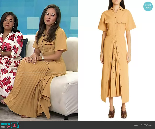 WornOnTV: Kaylee’s beige pleated dress on Today | Kaylee Hartung ...