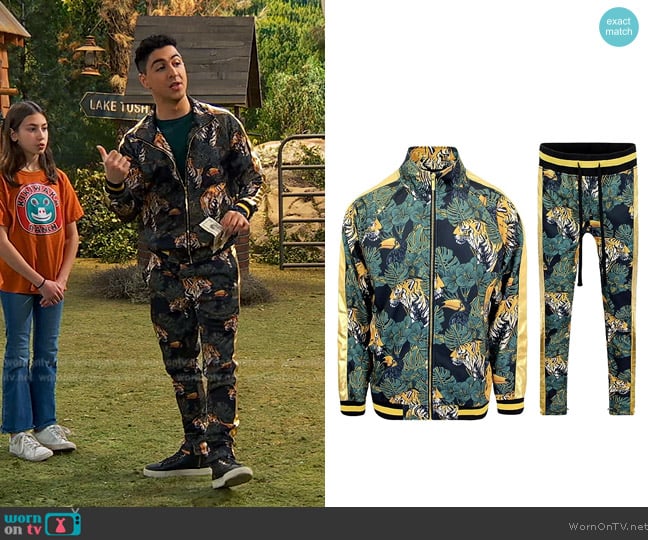 G-Style Side Stripe Zipper Jacket Drawstring Waistband Tracksuit worn by Parker Preston (Trevor Tordjman) on Bunkd