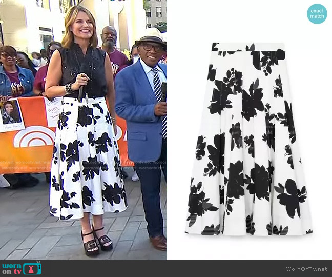 G. Label Boyle Brushed Floral Skirt worn by Savannah Guthrie on Today