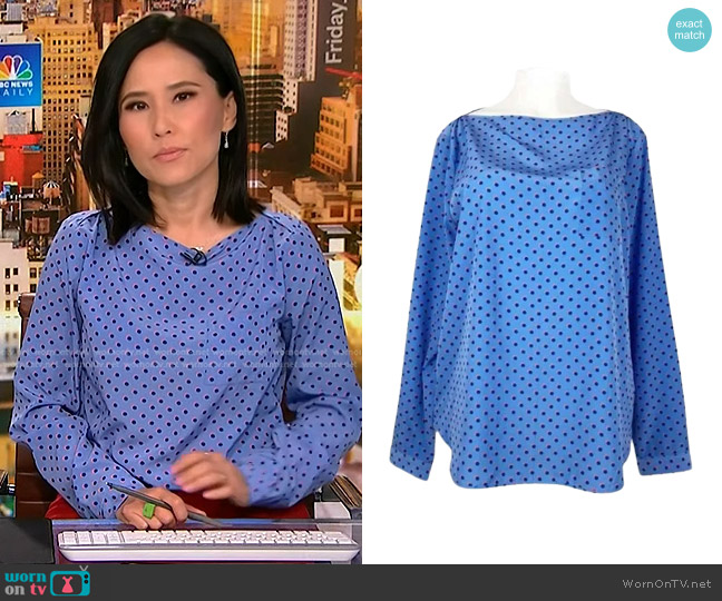 Gap Designed & Crafted Polka Dot Long Sleeve Blouse worn by Vicky Nguyen on NBC News Daily