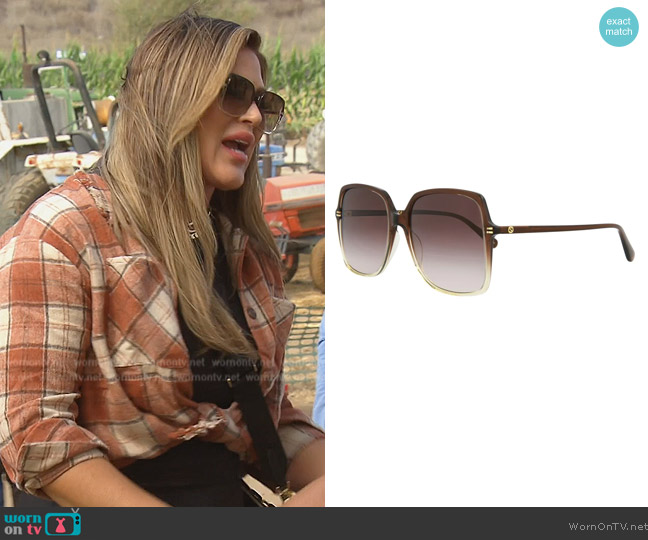 Gucci GG0544s 57mm Sunglasses worn by Emily Simpson on The Real Housewives of Orange County