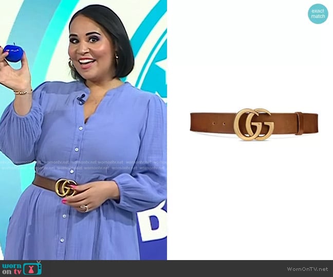 Gucci GG Marmont Leather Belt worn by Alejandra Ramos on Today