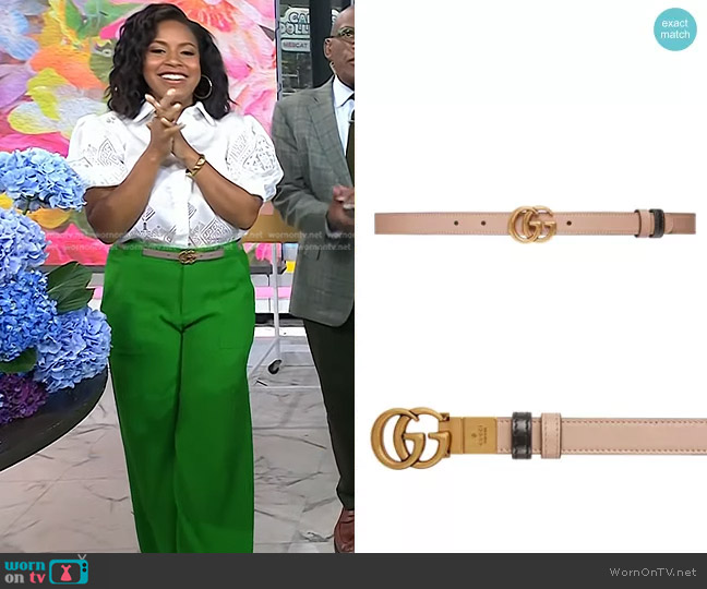 Gucci Logo-Plaque Belt worn by Sheinelle Jones on Today