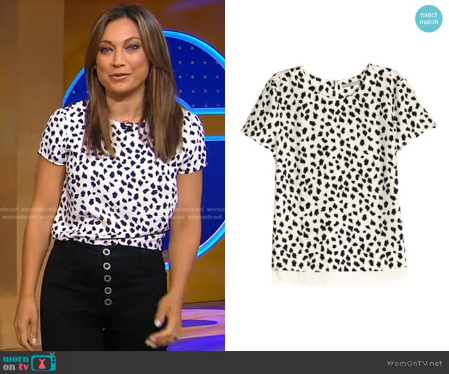 H&M Print Top worn by Ginger Zee on Good Morning America