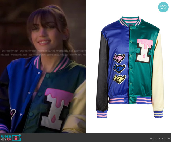 Icecream Triplets Letterman's Jacket worn by Lauryn (Amelie Zilber) on Grown-ish