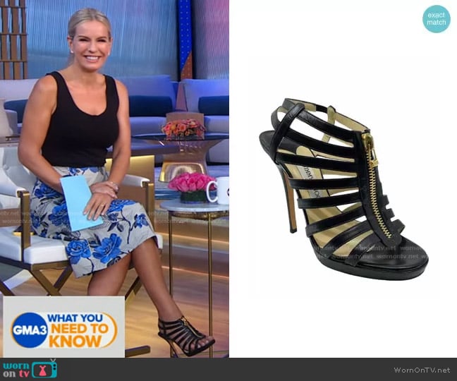 Jimmy Choo Caged Heeled Sandals worn by Dr. Jennifer Ashton on Good Morning America