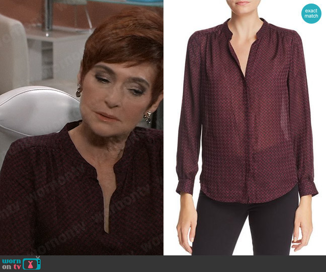 Joie Mintee Blouse in Blackberry worn by Diane Miller (Carolyn Hennesy) on General Hospital