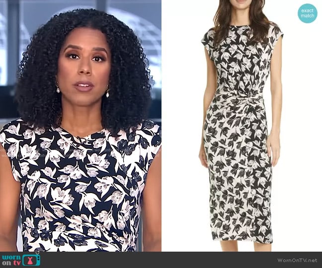 WornOnTV: Adriana Diaz’s white mixed floral dress on CBS Evening News ...