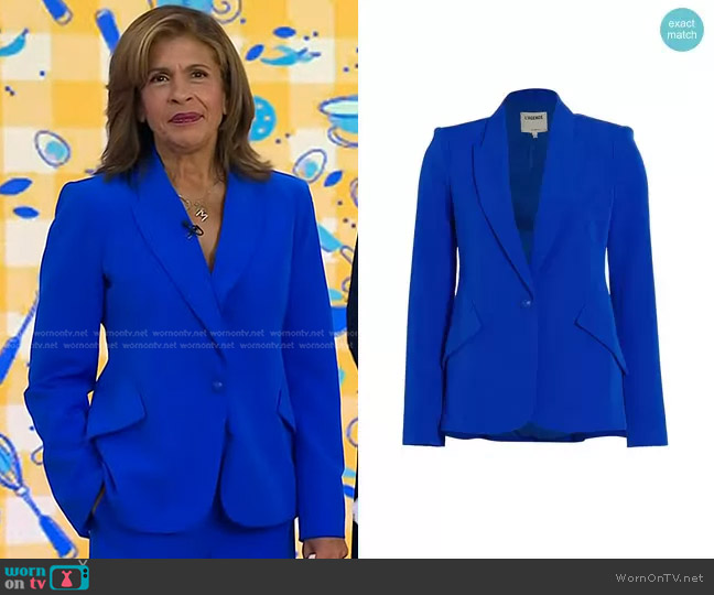 L'Agence Chamberlain Blazer in Pop Blue worn by Hoda Kotb on Today