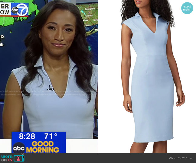 WornOnTV: Brittany’s light blue v-neck dress on Good Morning America ...