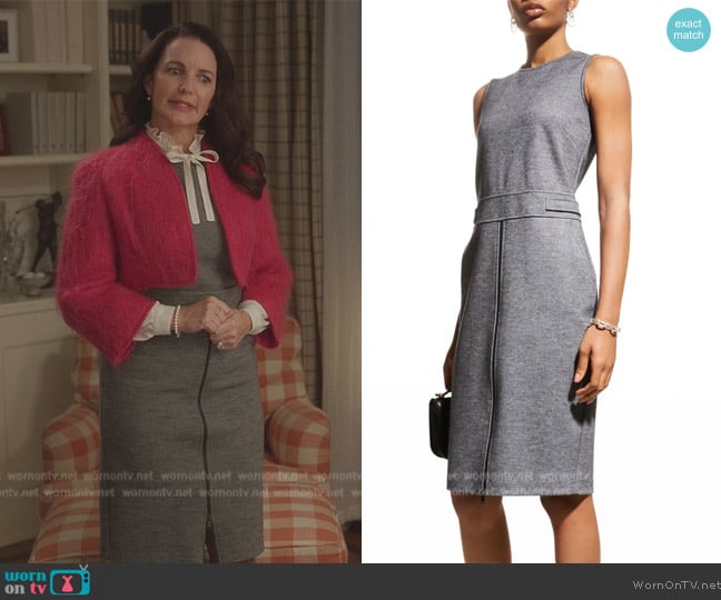 Max Mara Ginnata Wool Sheath Dress worn by Charlotte York (Kristin Davis) on And Just Like That