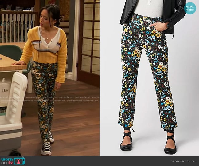 Mother The Printed High-Waisted Jeans worn by Ivy (Emmy Liu-Wang) on Ravens Home