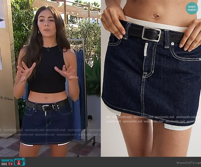 Madewell x Molly Dickson Dickson Denim Micro Mini Skirt worn by Molly Dickson on Access Hollywood