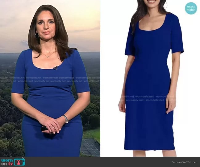 Maggy London Scoop Neck Sheath Dress worn by Maria Larosa on Today