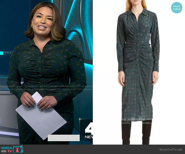 Veronica Beard Mesika Stretch Shirtdress worn by Gilma Avalos on NBC News Daily