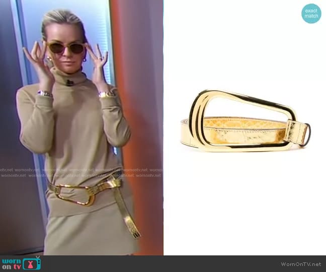 Michael Kors Collection Organic Bucckle Loop Leather belt worn by Dr. Jennifer Ashton on Good Morning America