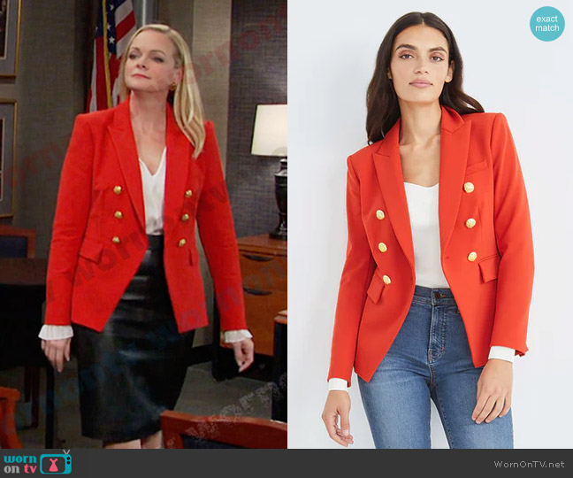 WornOnTV: Belle’s red double breasted blazer on Days of our Lives ...